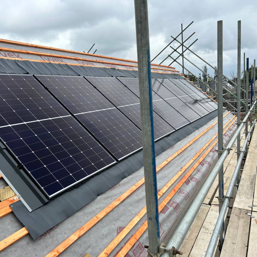 Rooftop solar PV installed during new build construction
