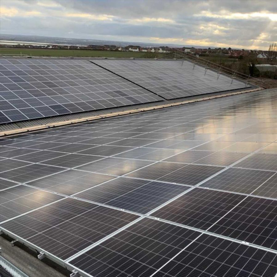 Solar PV installed on a data centre facility