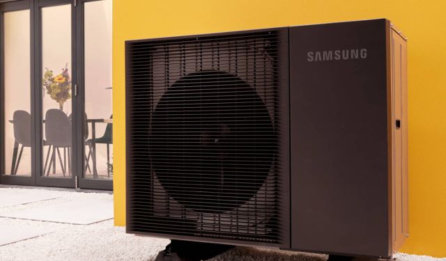 Air source heat pump installed on a new build home