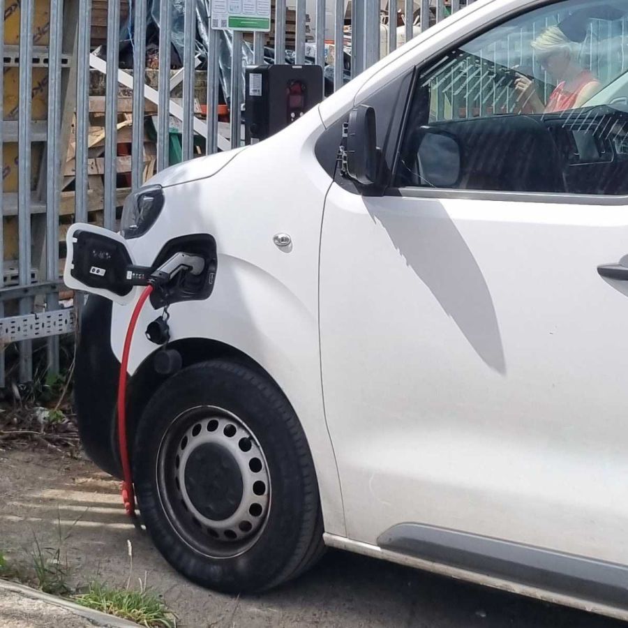 EV charging points installed on a farm or rural estate