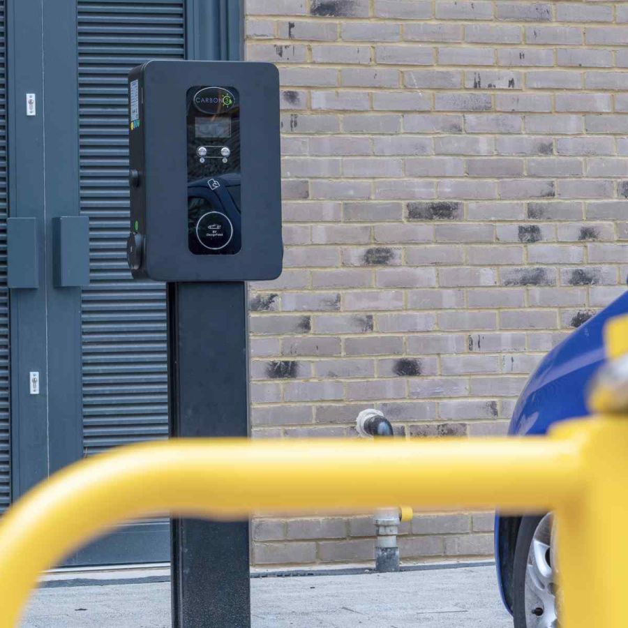 UK social housing with Carbon3 EV Charging installation