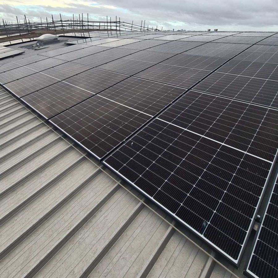 Solar PV system installed on a military site building