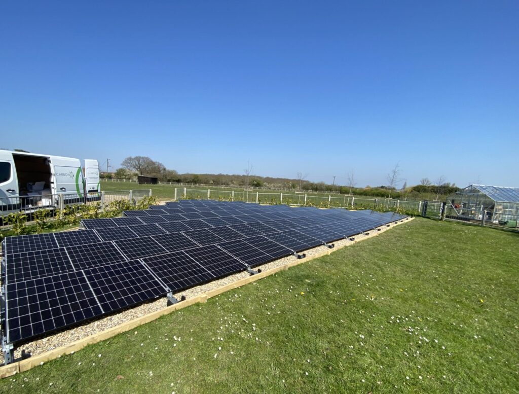 Ground-mounted solar installation.