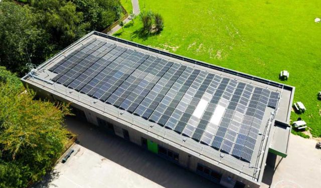 Carbon3 Sector Education Building Solar PV Aerial View