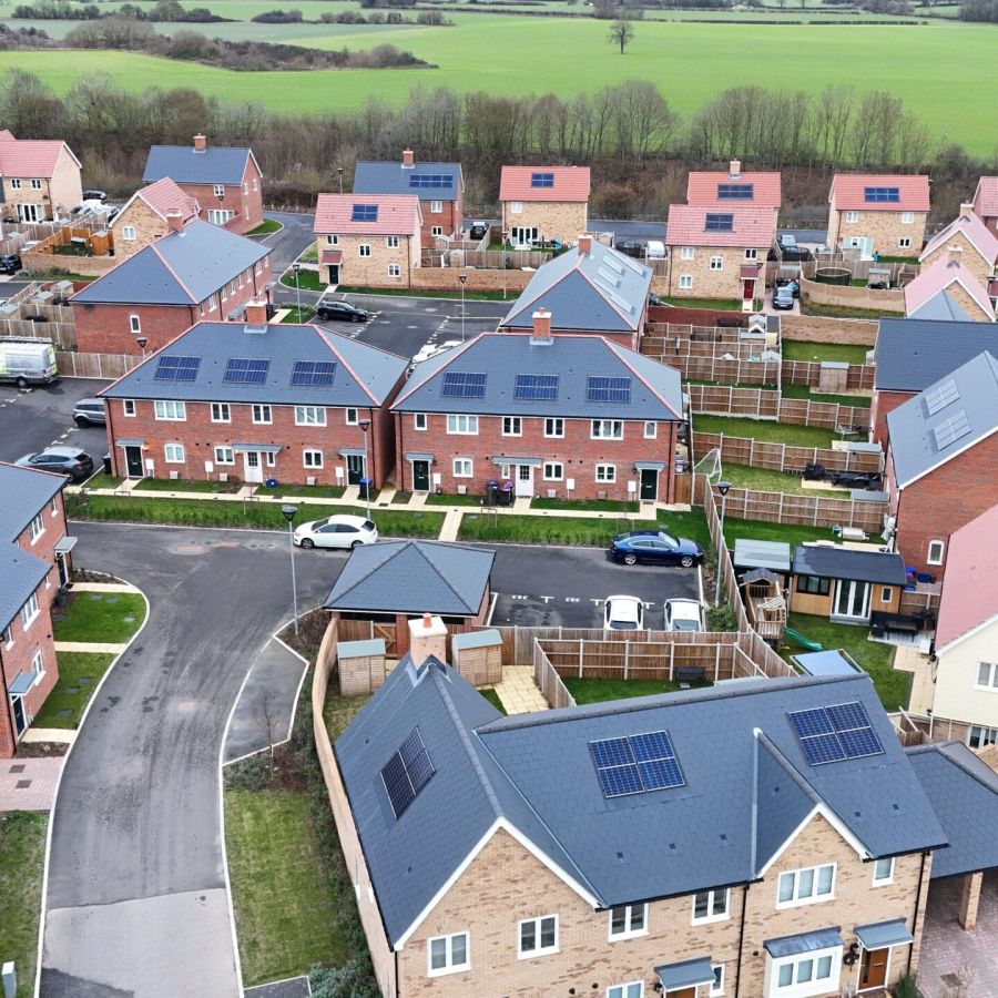 Rooftop solar PV installed during new build construction