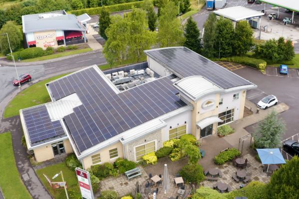 Image of large-scale solar installation on a commercial building