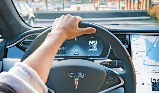 Driver using an easy-to-operate EV charging station