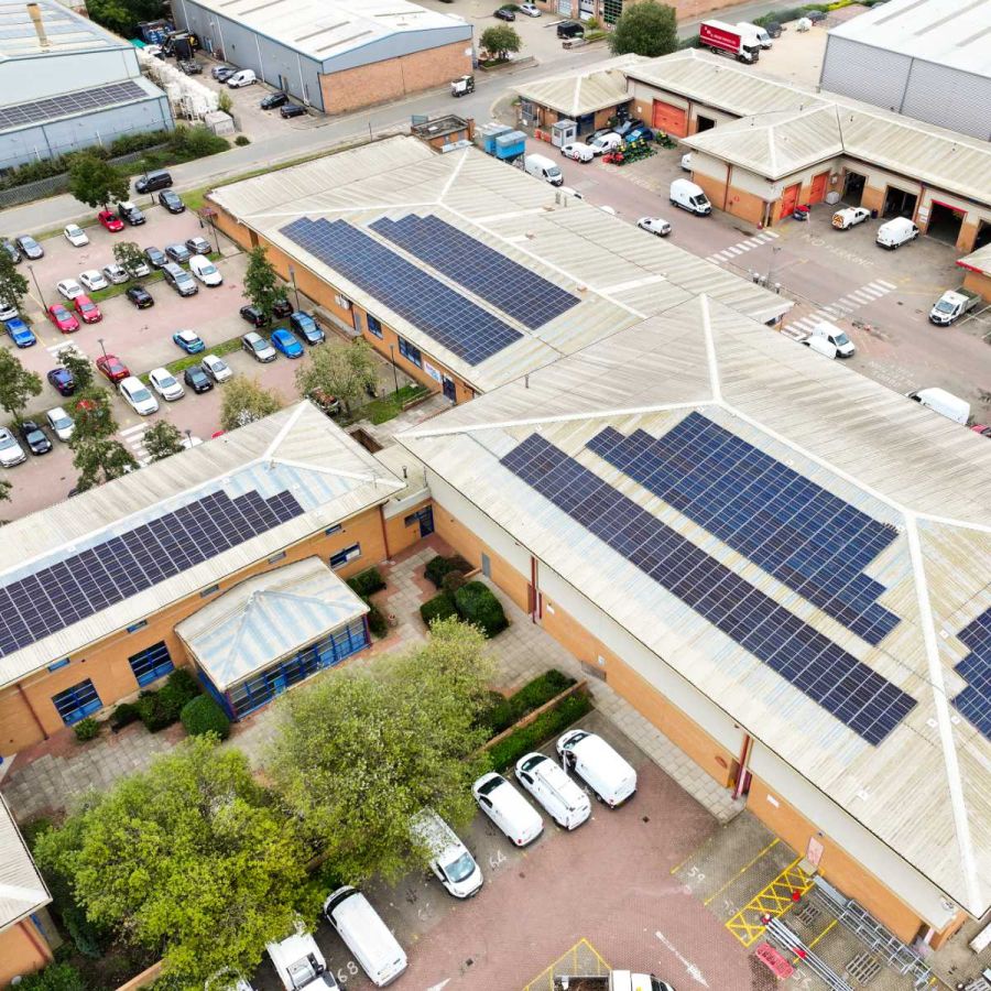 Commercial building using solar energy to improve EPC rating