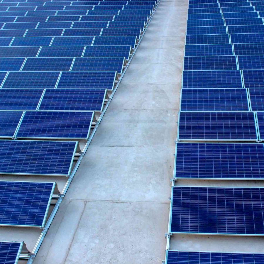 Close-up of solar panels installed by Carbon3