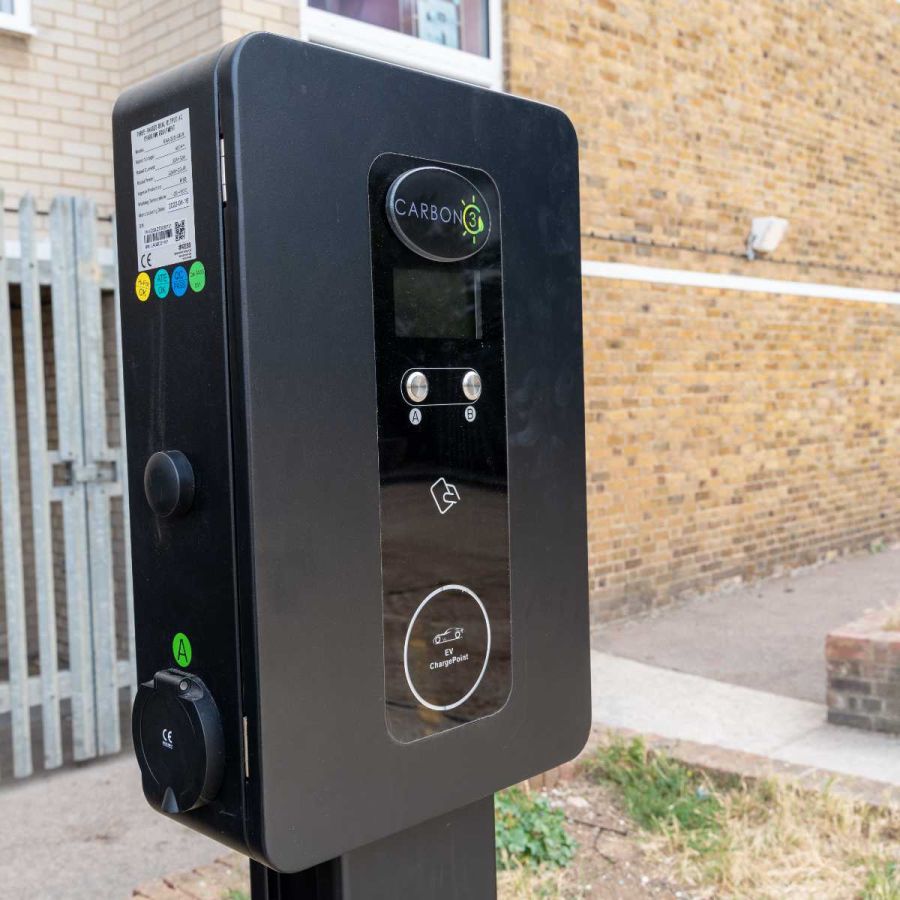 EV charging points at a hospital car park