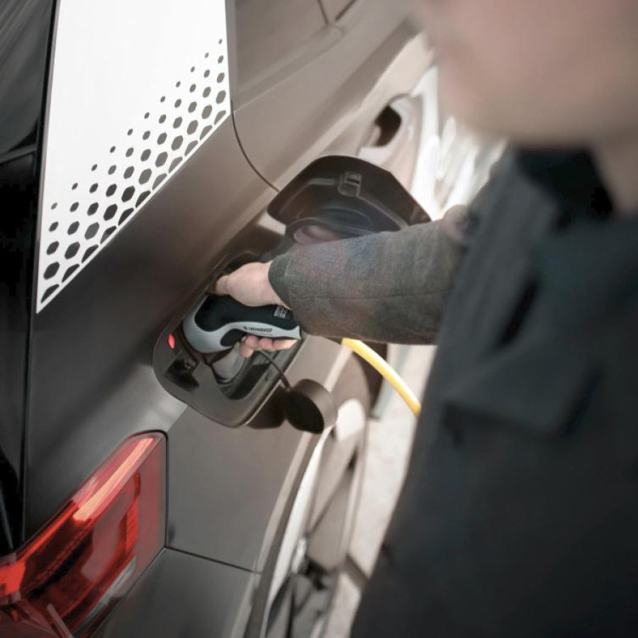 Public EV charging stations at a local authority car park
